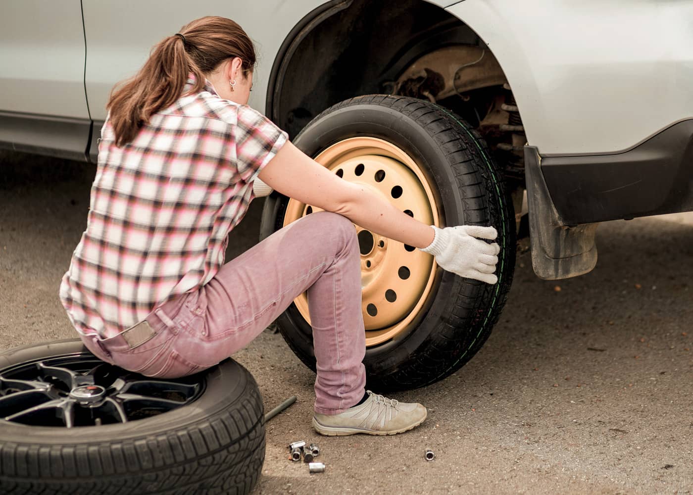 changer pneu installer la roue