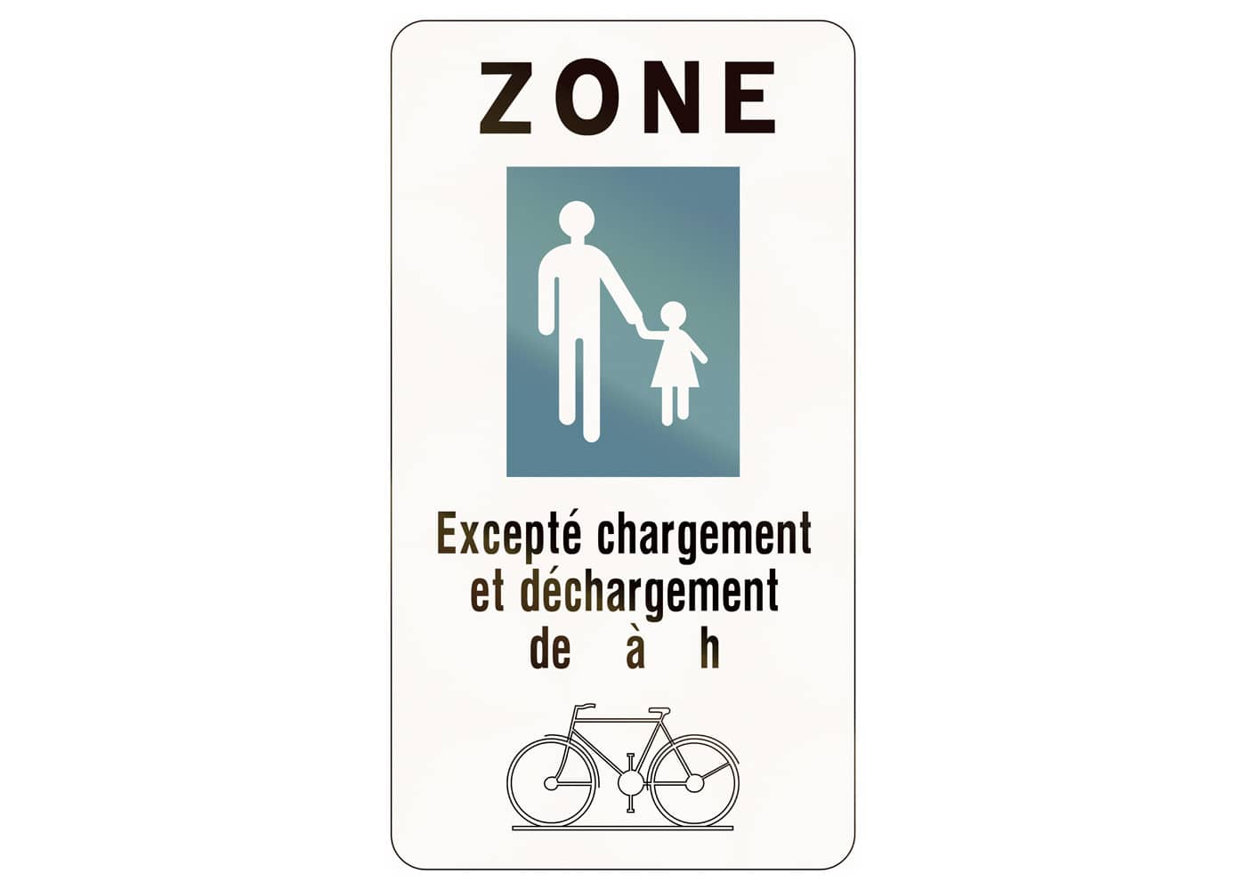 zone piétonne panneau de signalisation